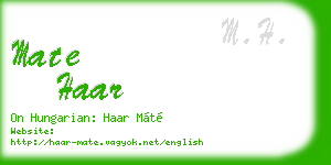 mate haar business card